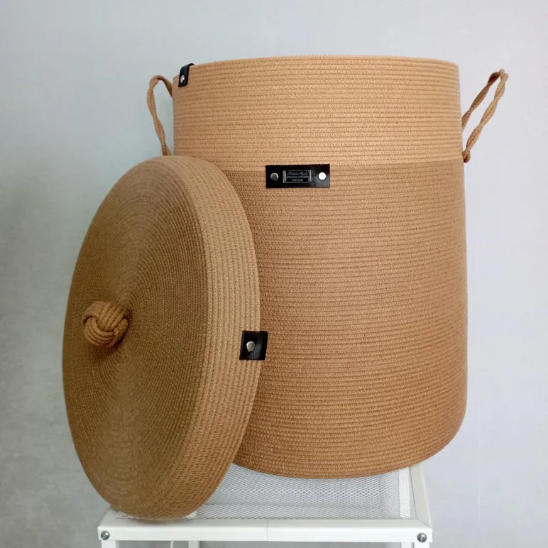 Корзина из хлопкового шнура ( коричневая)