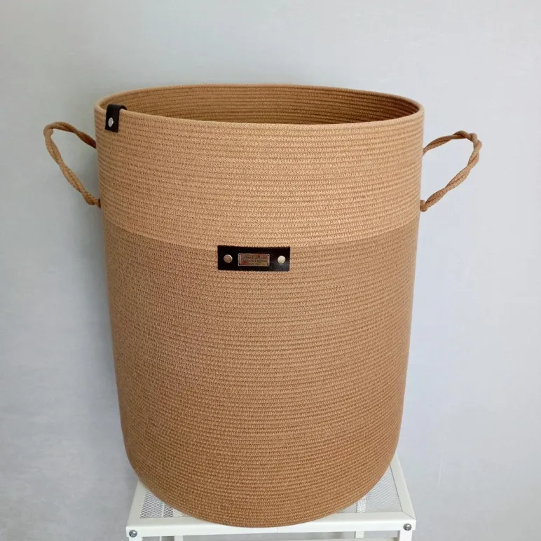 Корзина из хлопкового шнура ( коричневая)