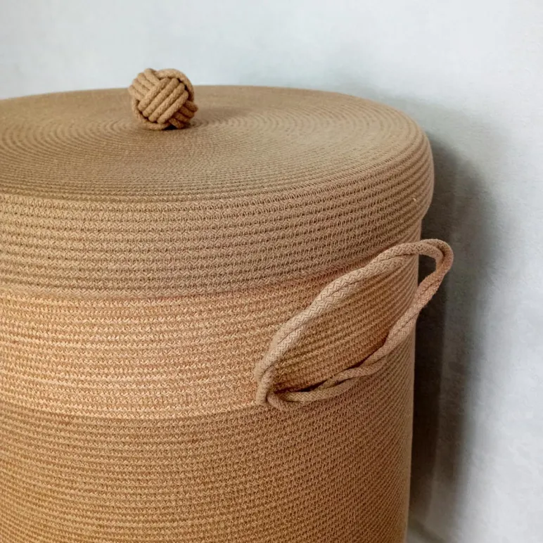 Корзина из хлопкового шнура ( коричневая)