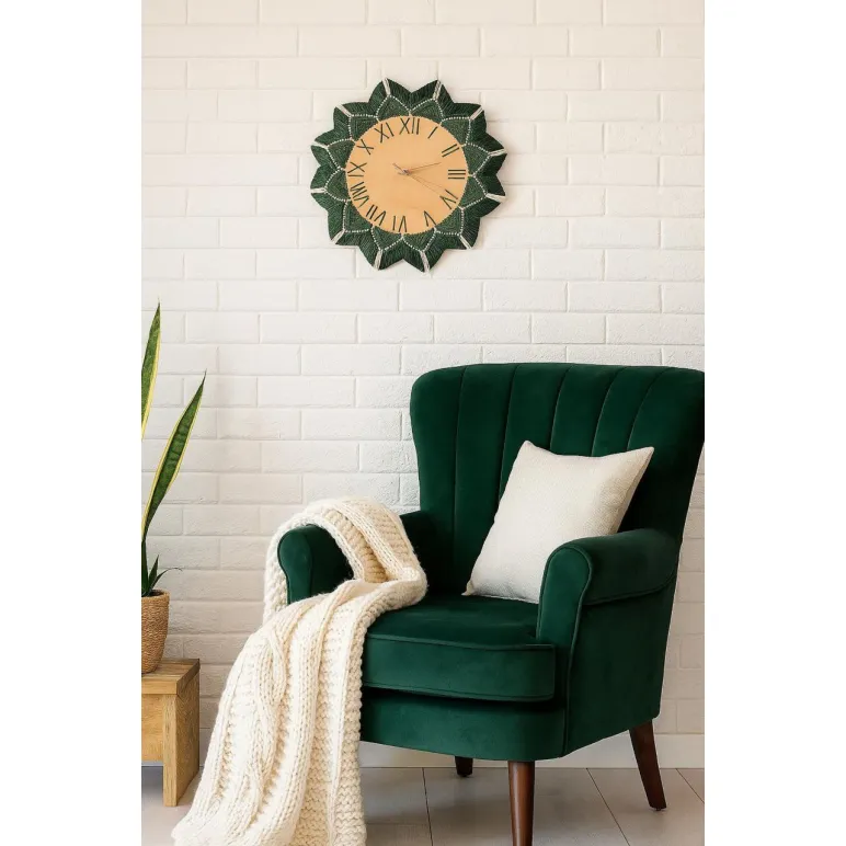 Настенные часы ручной работы "Цветок"