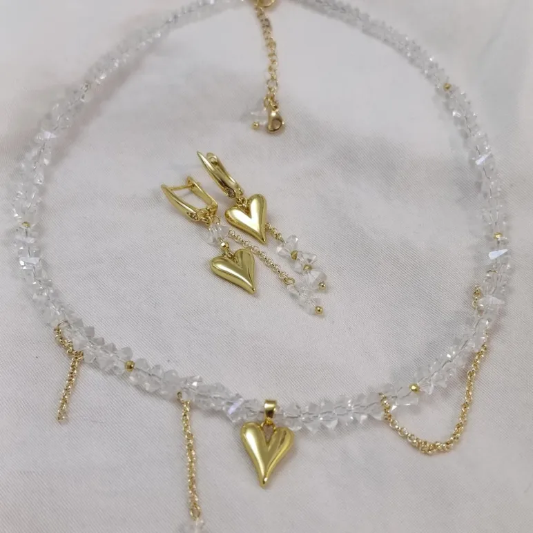 Комплект украшений "Хрустальное сердце"