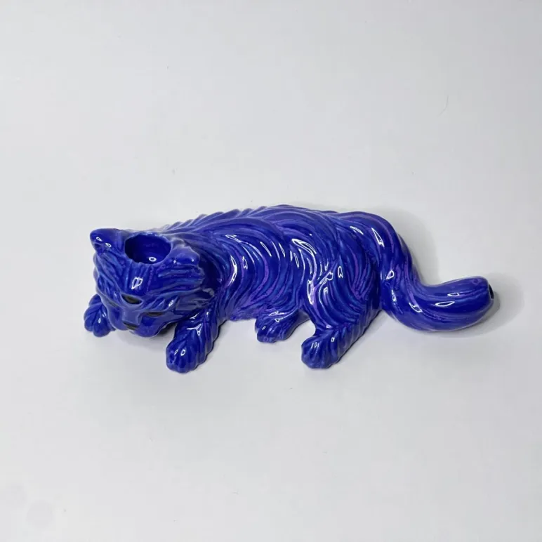 Курительная трубка Кота Морозный голубой и Конфетти