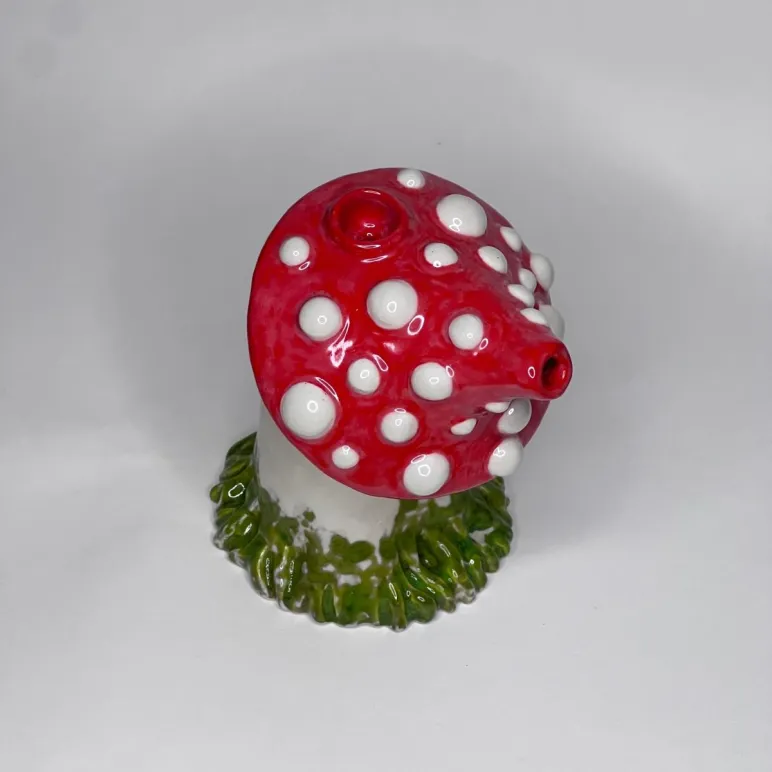 Бабблер/курительная трубка ручной работы Мухомор