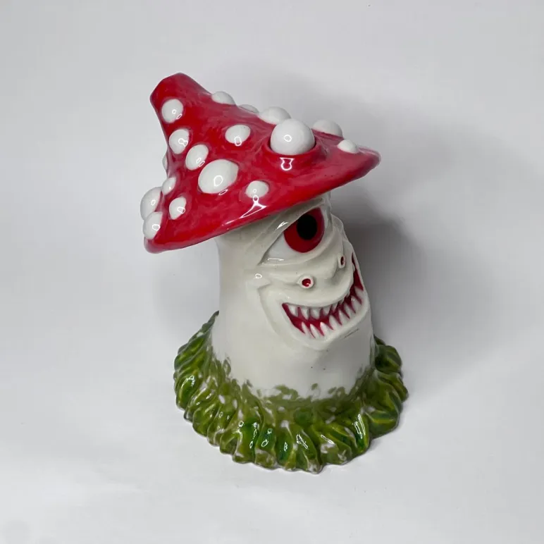 Бабблер/курительная трубка ручной работы Мухомор