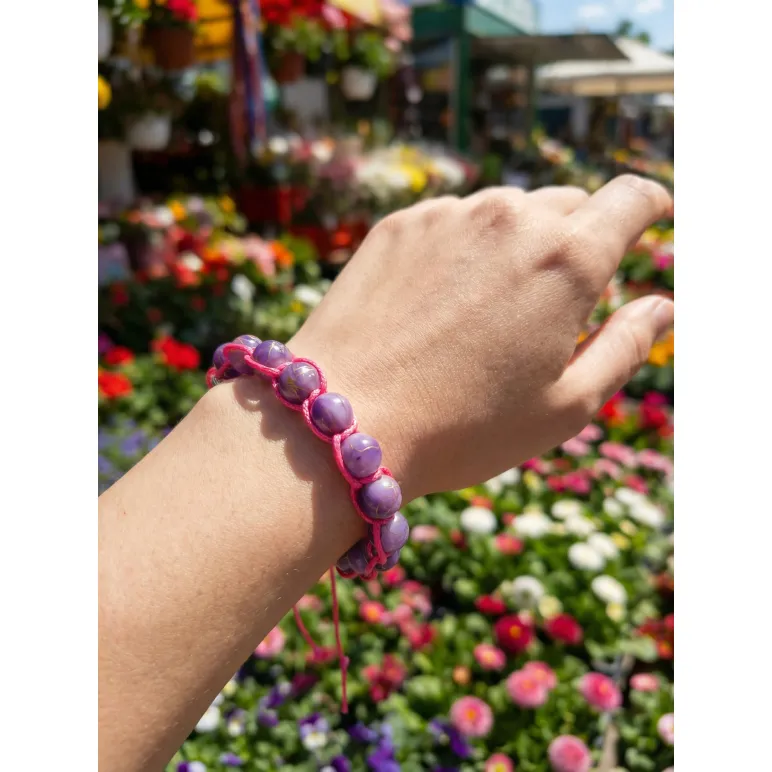 Браслет макраме сиреневый