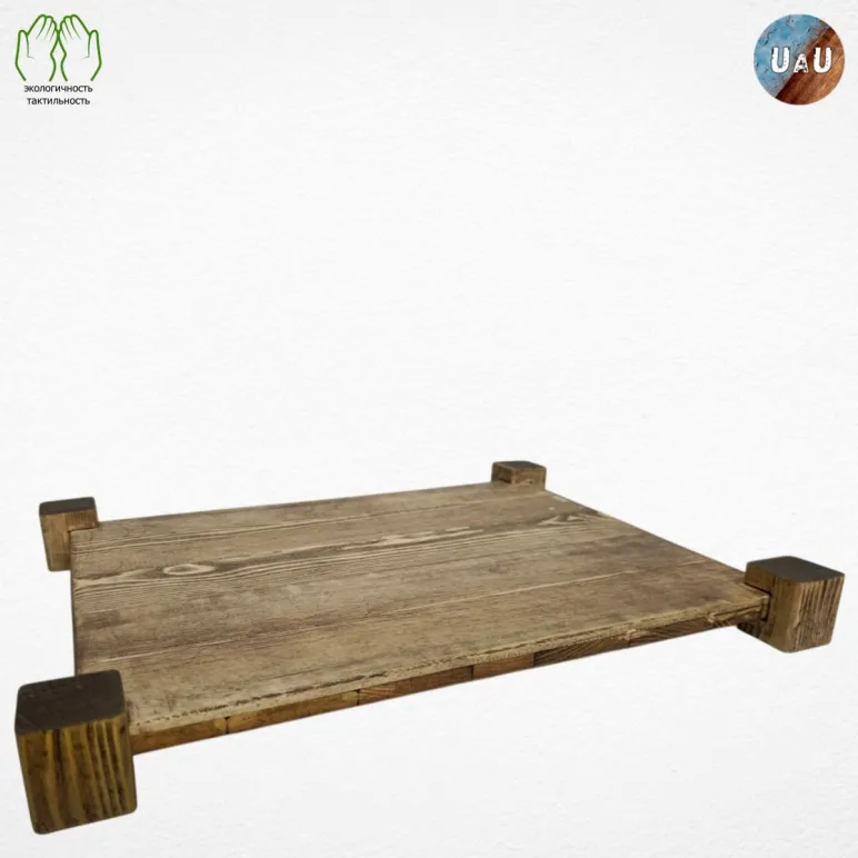 Поднос деревянный ручной работы (сосна, двойной)