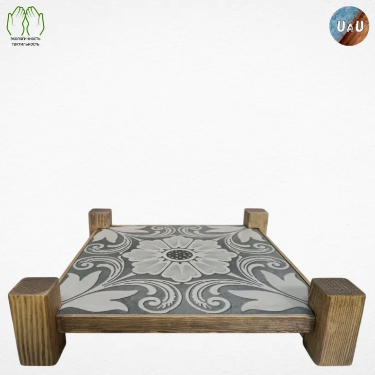 Поднос деревянный ручной работы (сосна, двойной)