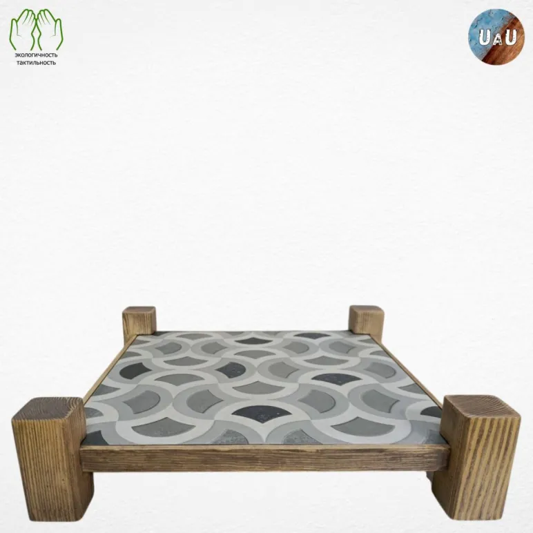 Поднос деревянный ручной работы (сосна, двойной)