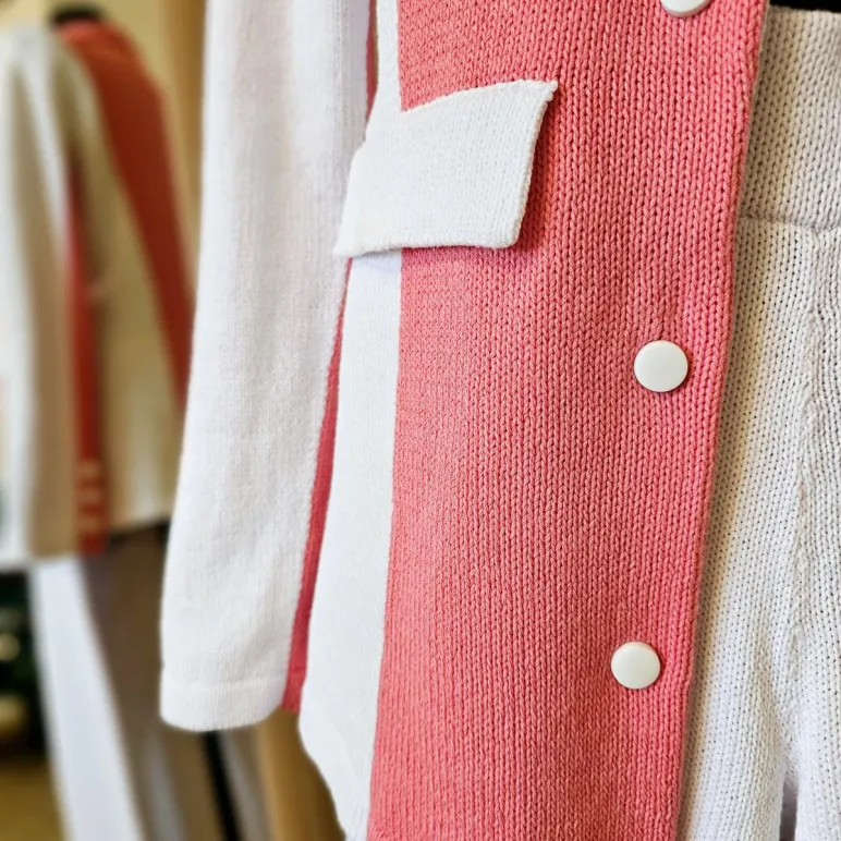 Вязаный костюм из хлопка брючный