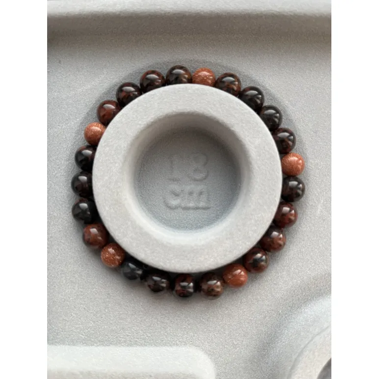 Браслет из махагонового обсидиана и золотого песчаника