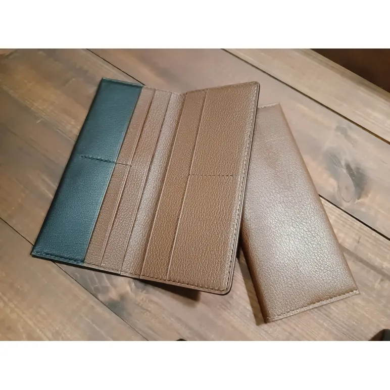 Кошелек из натуральной кожи, ручной работы, бифолд-лонгер