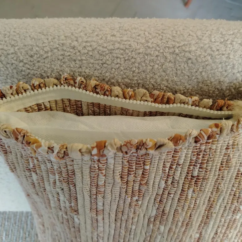 Домотканая подушка 35х35 см из хлопка. Ручное ткачество.