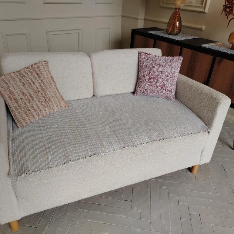 Домотканая подушка 35х35 см из хлопка. Ручное ткачество.