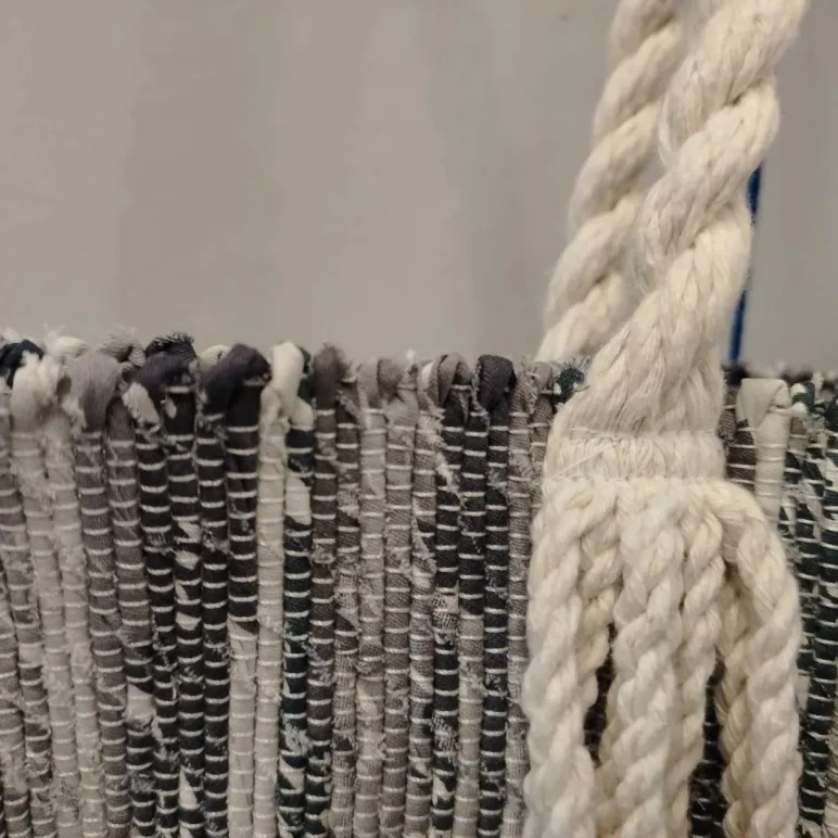 Сумка ручной работы серая из хлопка. Ручное ткачество.