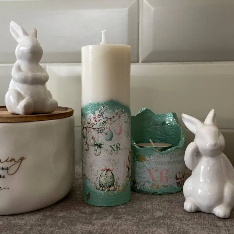 Набор свечей, свечи интерьерные, пасхальный декор