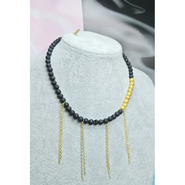 Чокер из лавы двух видов