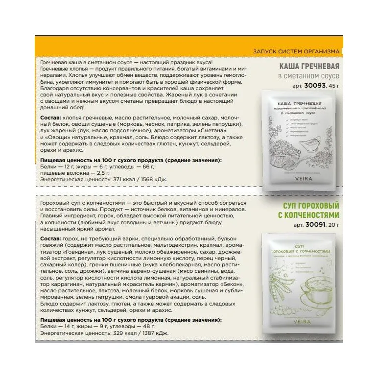 Набор VEIRA SLIM. Программа на 20 дней