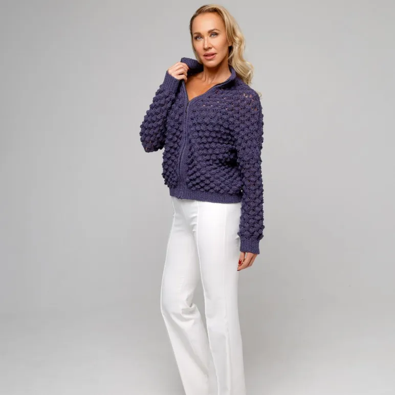 Бомбер вязаный ручной работы