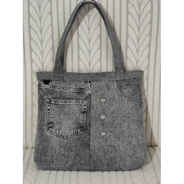 Сумка-шопер джинсовая (апсайклинг)