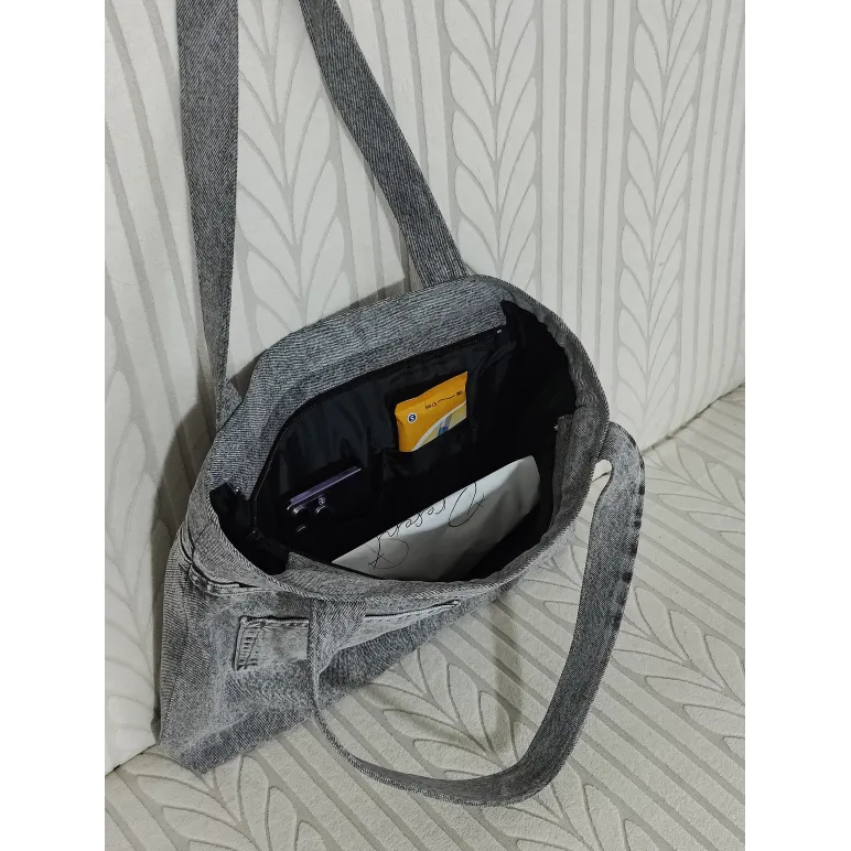 Сумка-шопер джинсовая (апсайклинг)