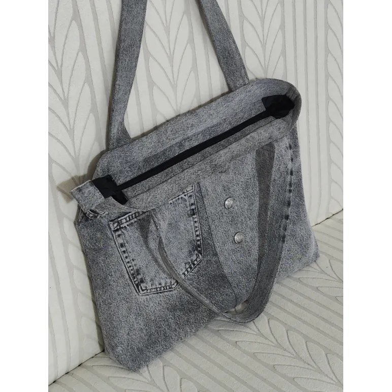 Сумка-шопер джинсовая (апсайклинг)