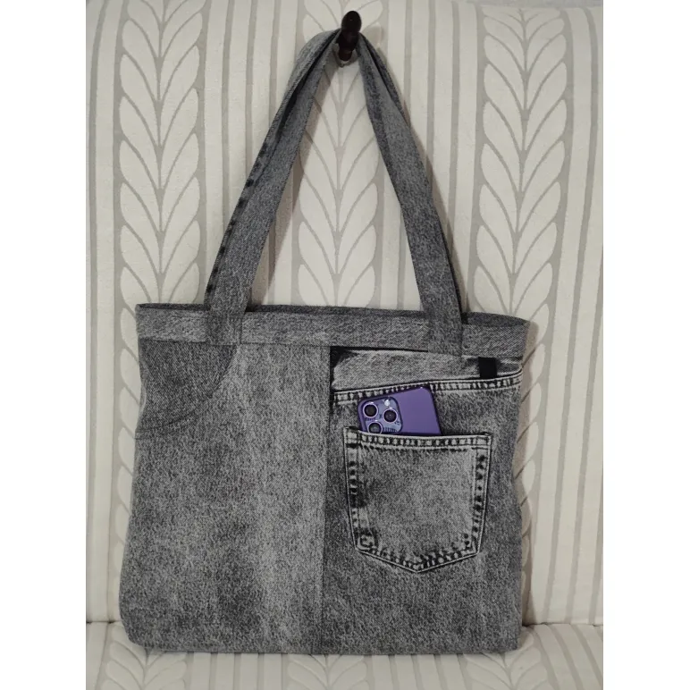 Сумка-шопер джинсовая (апсайклинг)
