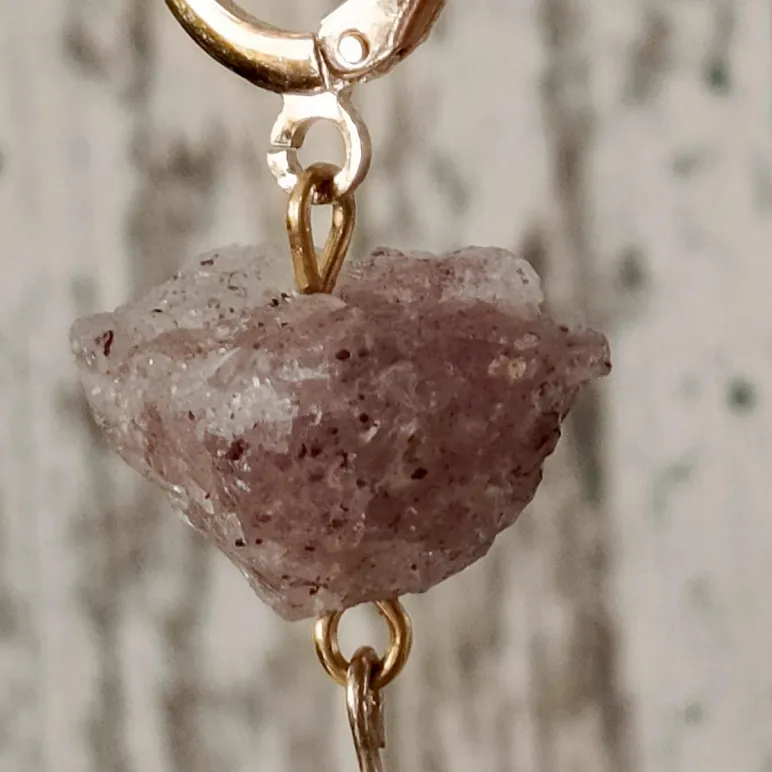 Серьги с кварцем и майфаном