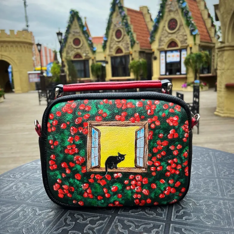 Сумка кросс-боди ( кот в окне)