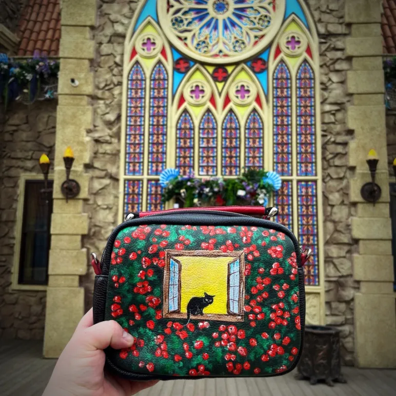 Сумка кросс-боди ( кот в окне)