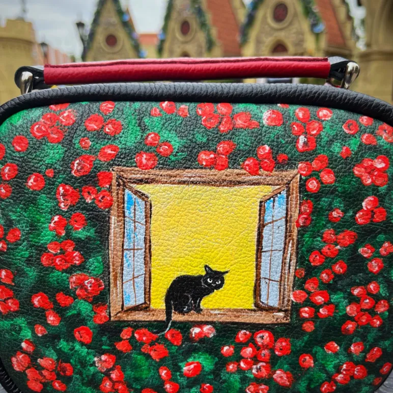 Сумка кросс-боди ( кот в окне)