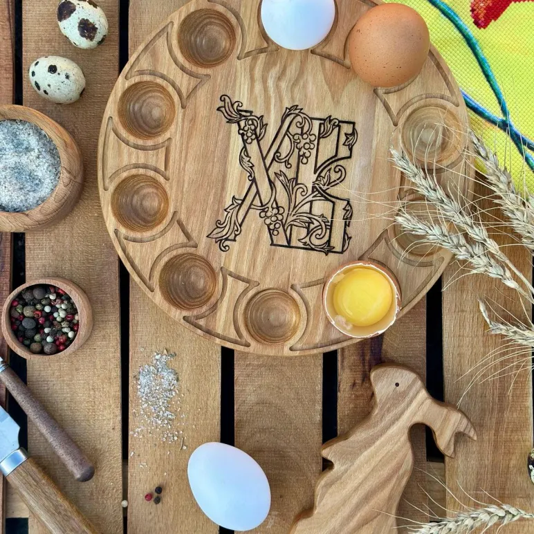 Менажница Деревянная "Пасха" Ясень