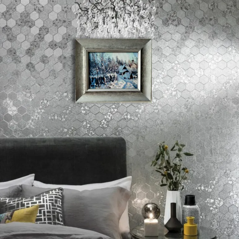 Картина вышитая крестом "Зима в русской деревне"