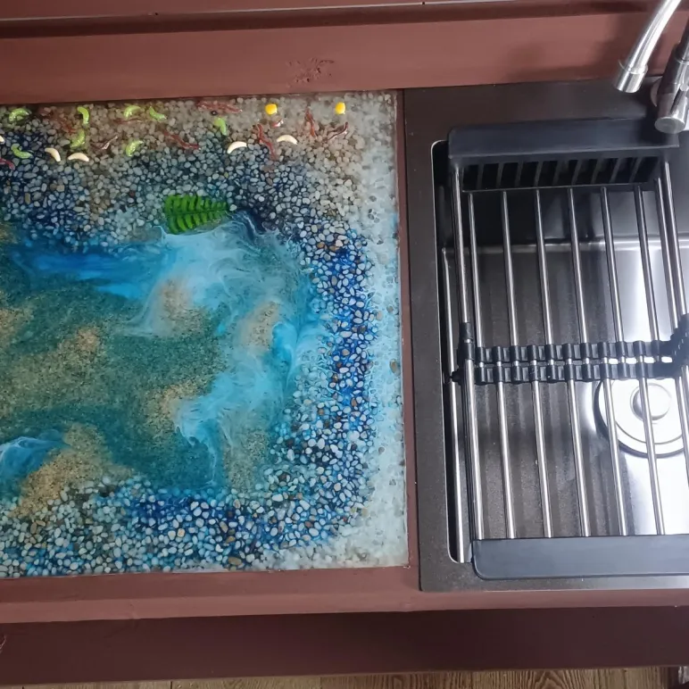 Садовый стол с мойкай