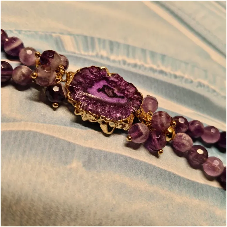 Браслет из аметиста с друзой