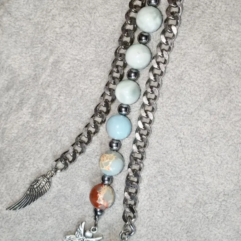 Обвес на сумку "Защита ангела" из ангелита и варисцита