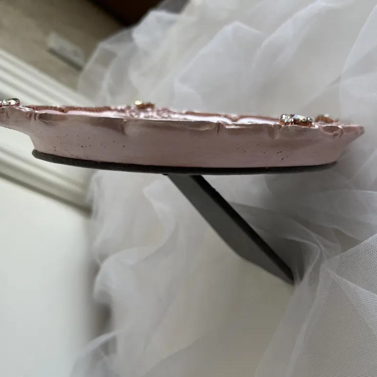 Фоторамка, розовая, с кристаллами