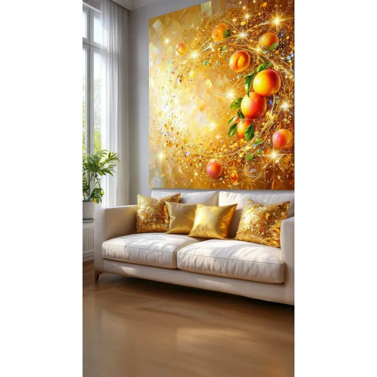 Картина маслом "Золотые персики" (энергетическая картина)