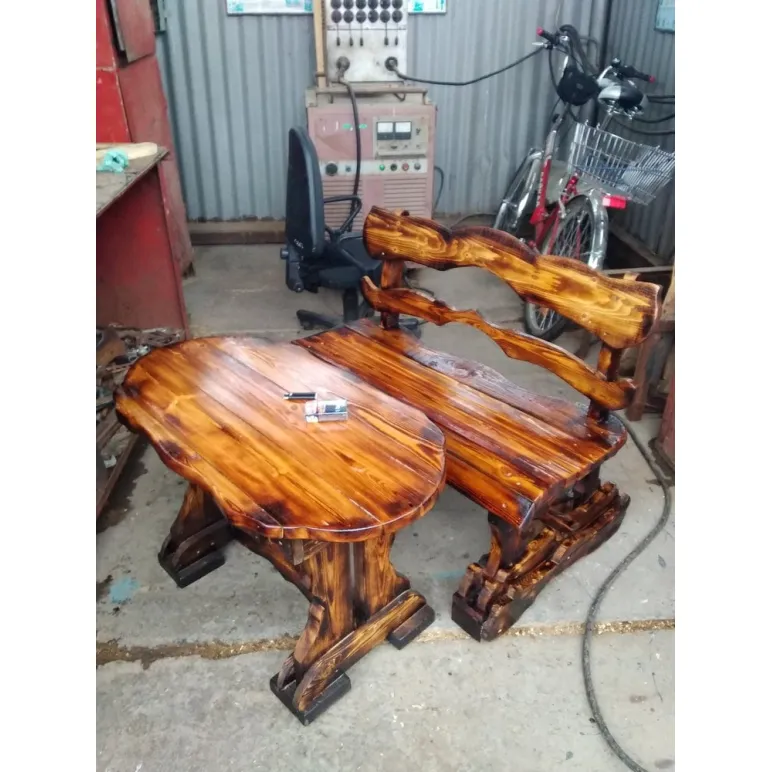 Стол садовый с лавкой из массива сосны