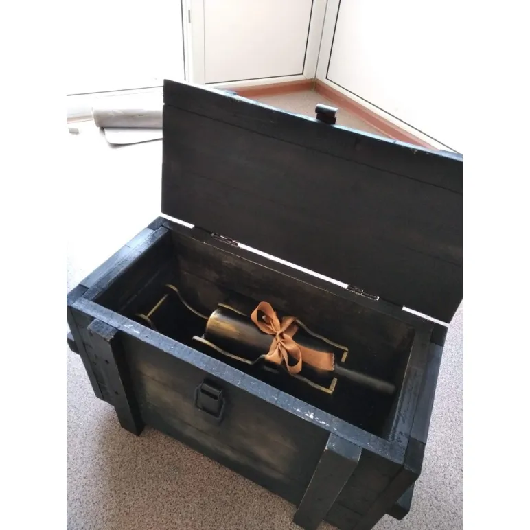 Подставка для бутылки пушка в декоративном ящике, сувенир