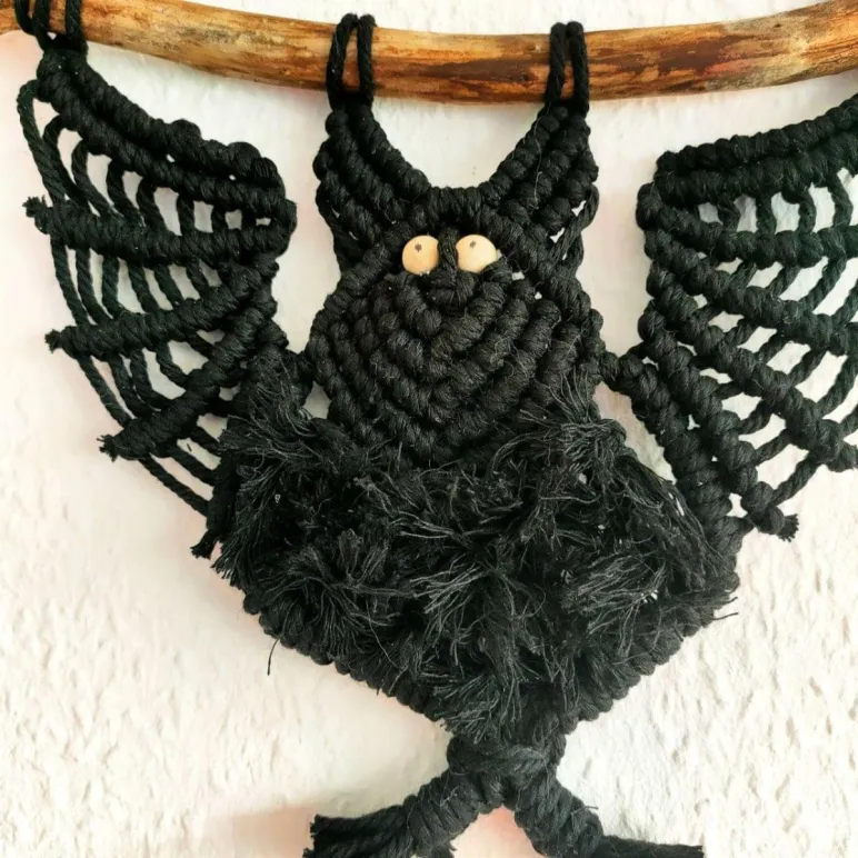 Макраме летучая мышь, украшение на Хэллоуин