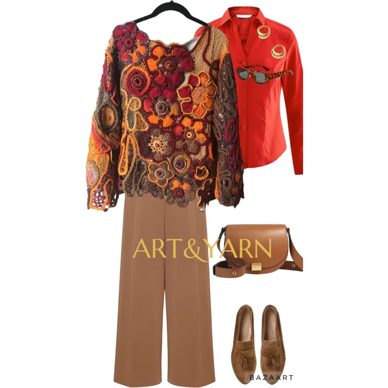 ЦВЕТЫ ОСЕНИ женский джемпер с цветочным принтом