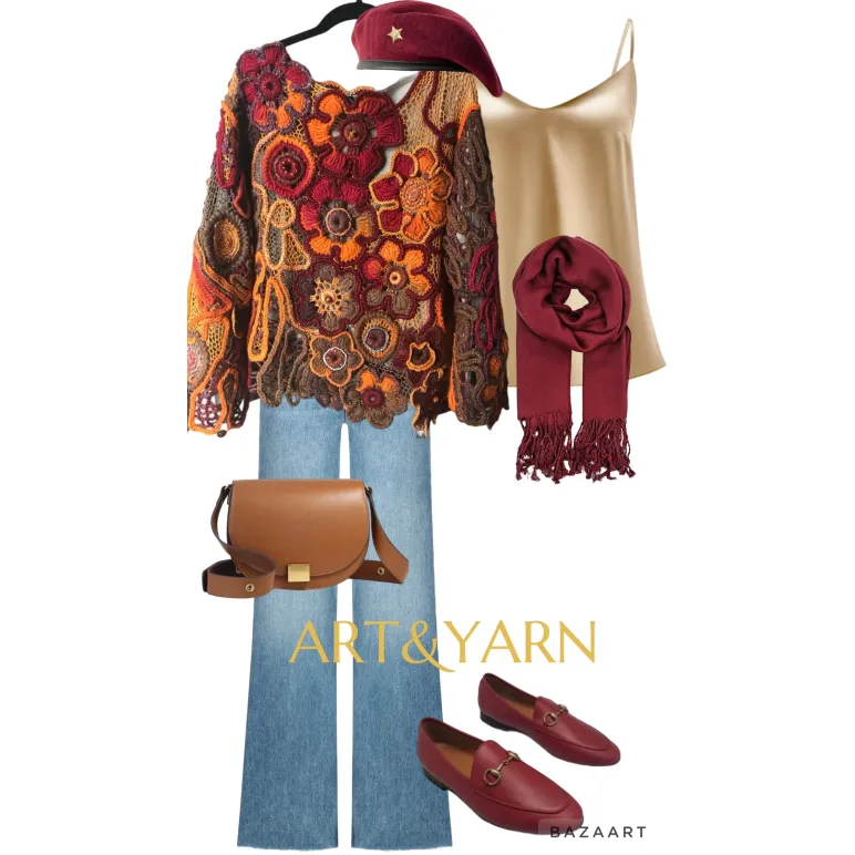 ЦВЕТЫ ОСЕНИ женский джемпер с цветочным принтом