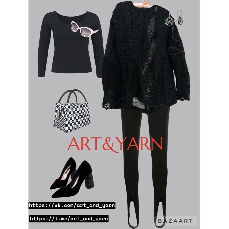 ЧЕРНЫЕ ДЫРЫ винтажный  женский джемпер