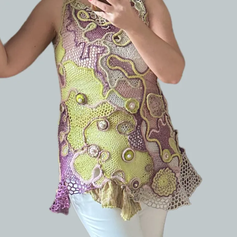 ОЛИВКА шёлковая винтажная туника