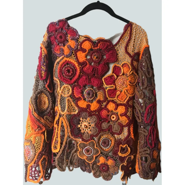 ЦВЕТЫ ОСЕНИ женский джемпер с цветочным принтом