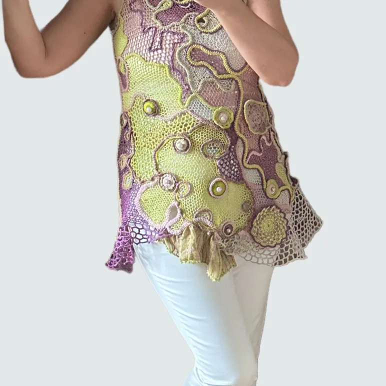 ОЛИВКА шёлковая винтажная туника