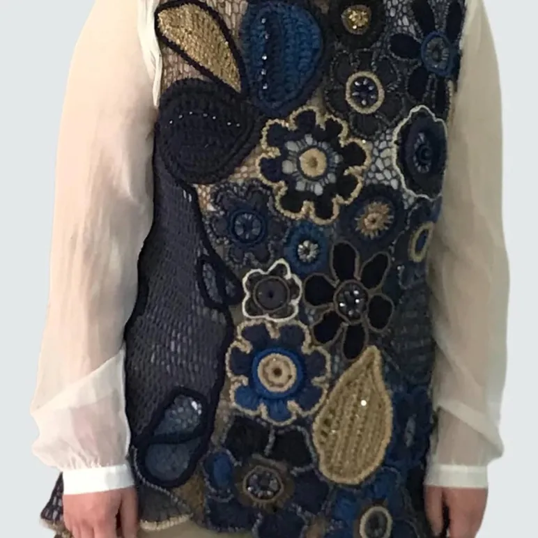 КОРОЛЕВСКИЙ СИНИЙ женский вязаный жилет