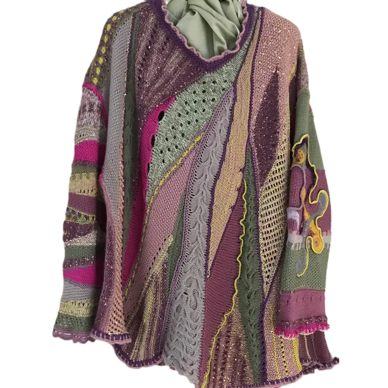 ЛИЛОВЫЙ ТУМАН Винтажный авторский джемпер