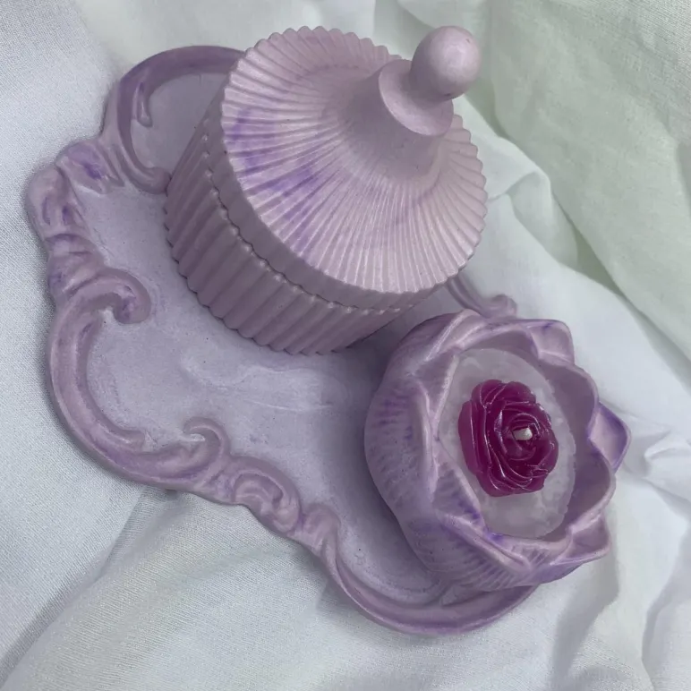 Набор поднос, шкатулка, свеча Лотос