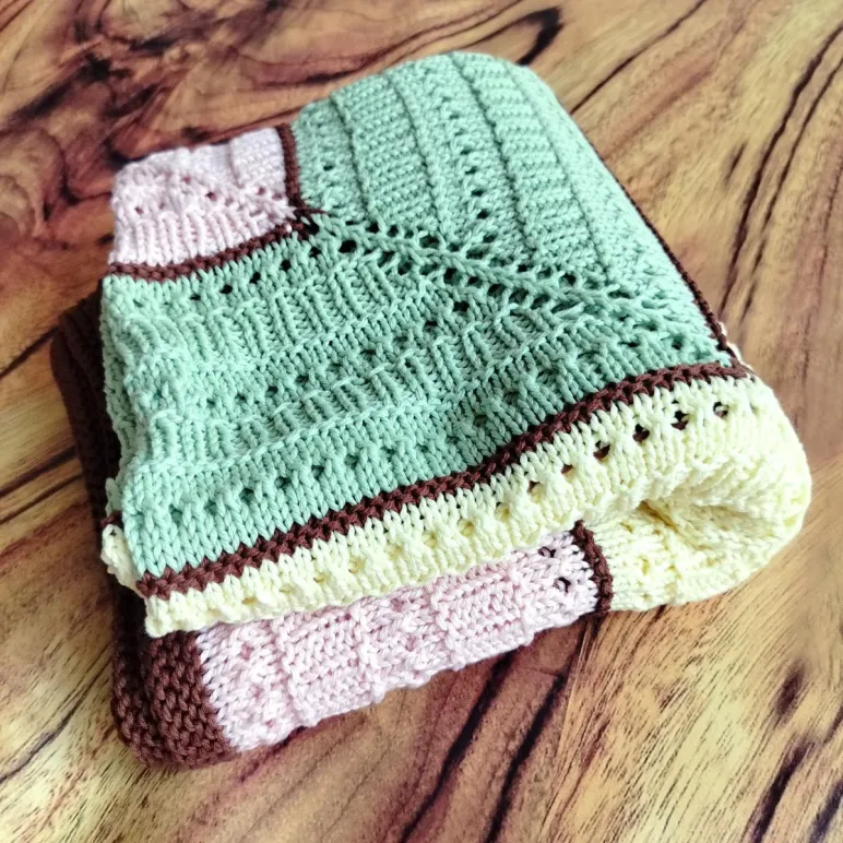 плед вязаный из хлопка детский летний